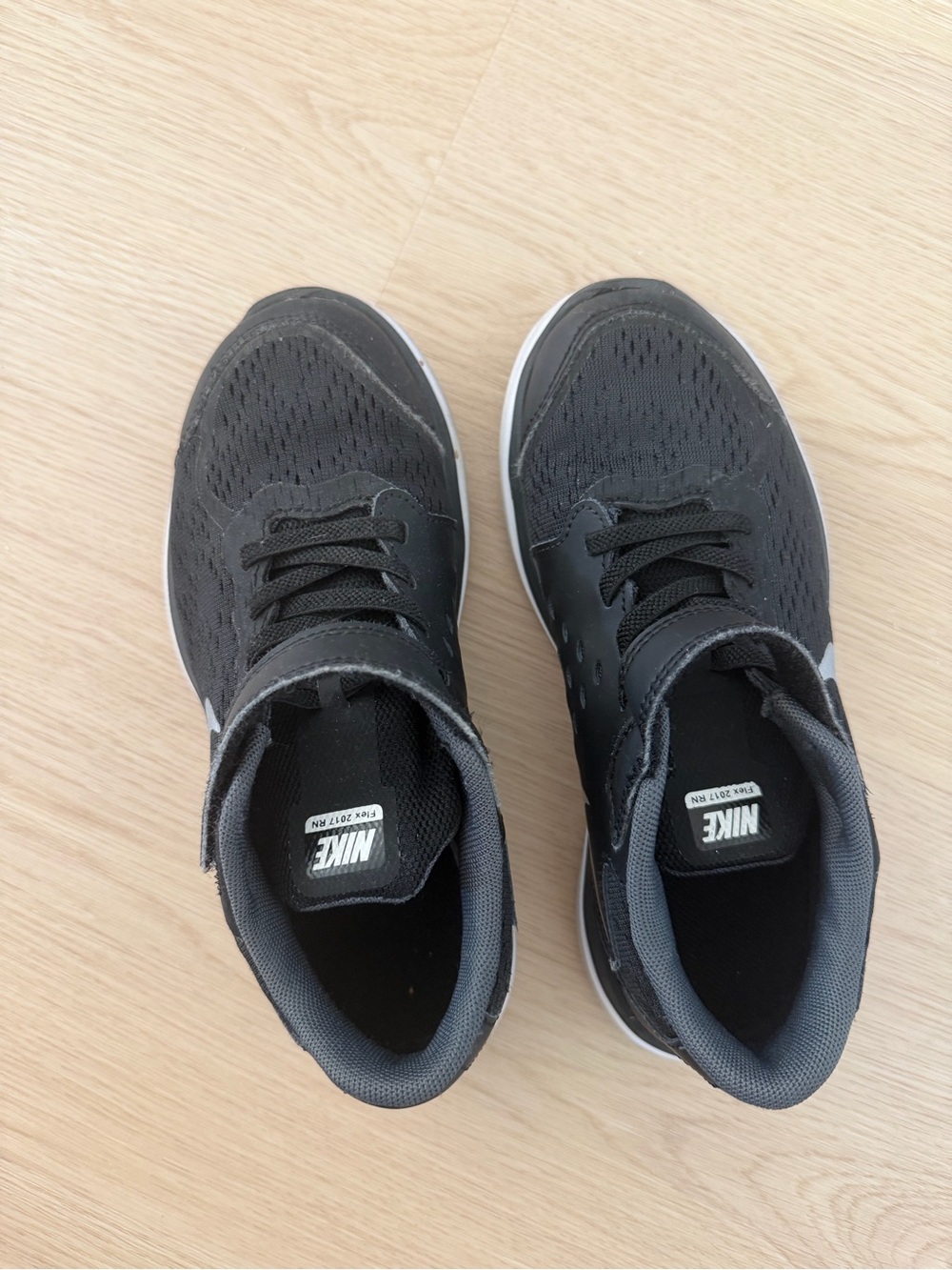 Nike Black Boys' Athletic Sneakers with Gray Accents worn once